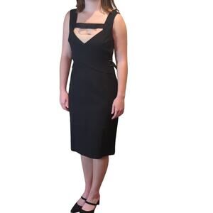 Sportmax. Black Dress. Size 10. CrossOver Top with Bow.